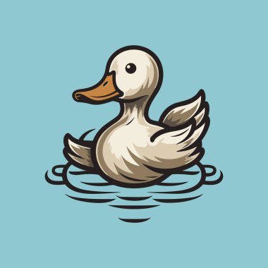 Neşeli Ördek Yüzme Vektörü Gidiyor