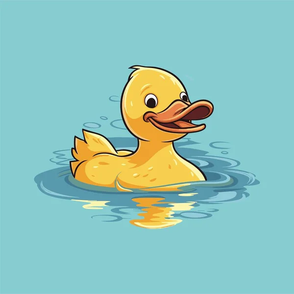 Duck Swimming Glee Vector Illustration — Stock Vector