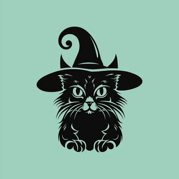 Assustador Halloween Black Cat Vector Design — Vetor de Stock