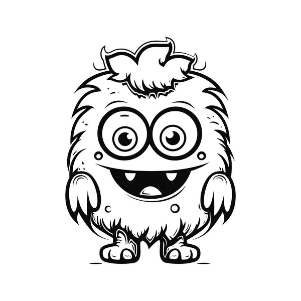 Fun Monster Coloring Pages Children — Stock Vector
