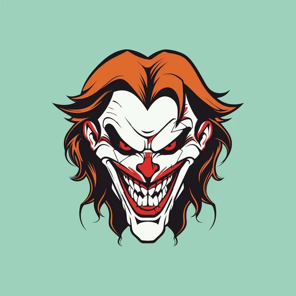 Intimidating Clown Head Mascot Art — Stock Vector