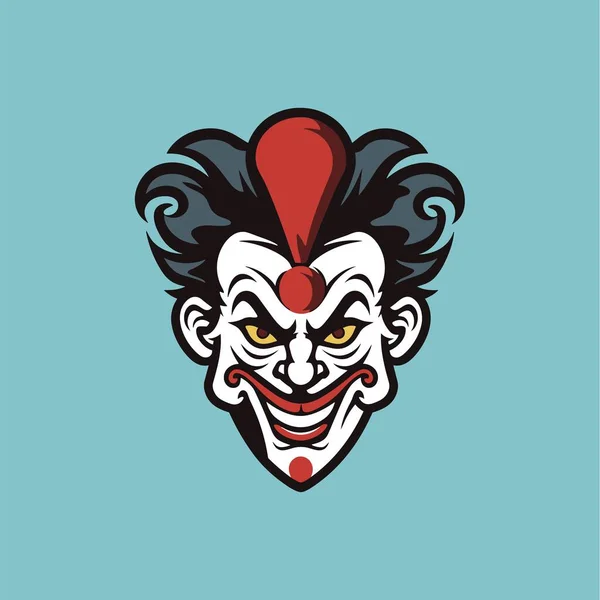 Der Clown Mit Den Schwarzen Und Roten Haaren — Stockvektor