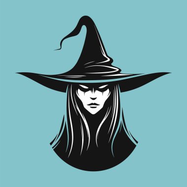 Enigmatic Head of a Witch Silhouette clipart