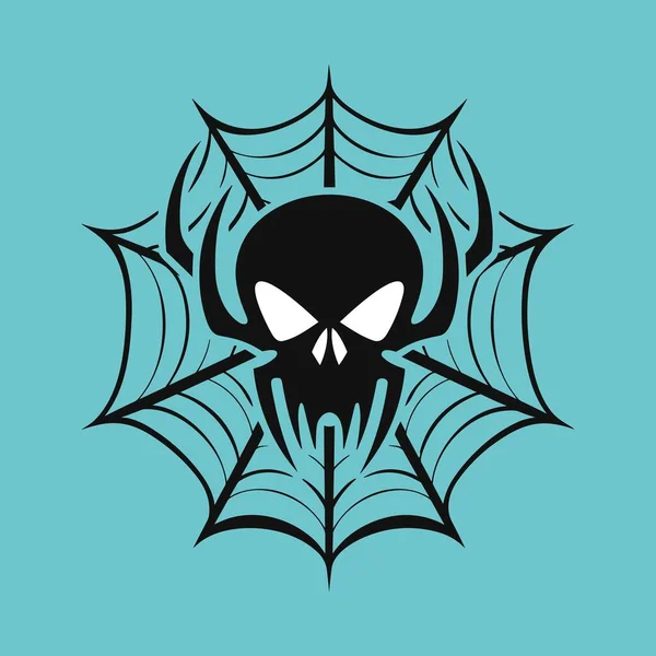 Fekete Pók Sziluett Halloween Design — Stock Vector