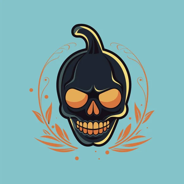Unheimliche Vektorschädel Illustration Für Den Halloween Horror — Stockvektor