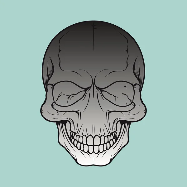 Crâne Effrayant Halloween Vecteur Oeuvre Art — Image vectorielle