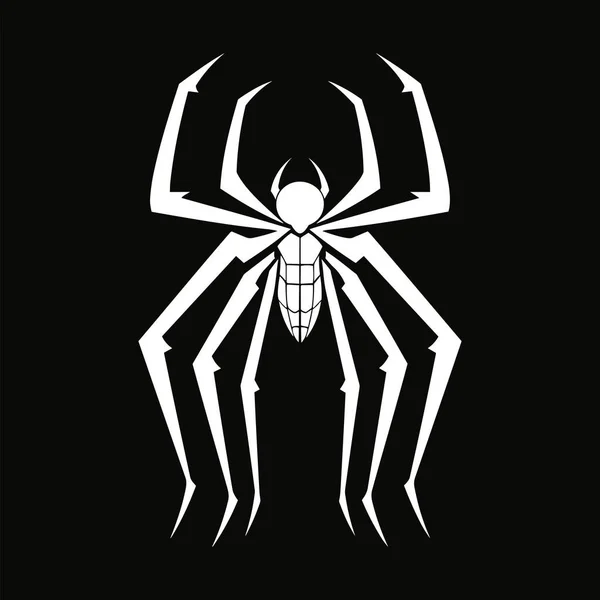 Silhouette Einer Spinne Hängt Einem Netz Verlassenes Haus Horror — Stockvektor