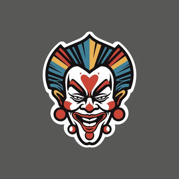 Vector Clown Character Distinctive Head — Stock Vector