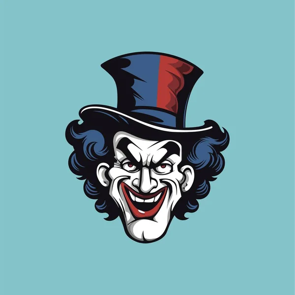 Tête Clown Vectorielle Vibrante Oeuvre — Image vectorielle