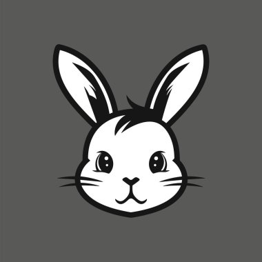 Hassas Tavşan Başının Minimalist Silueti