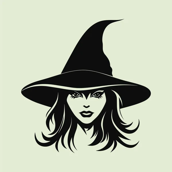 Halloween Witch Face Obra Arte Para Temporada Férias — Vetor de Stock