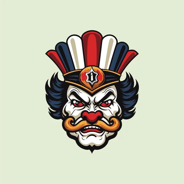 Mascot Clown Vector Character Joyful Energetic — Stock Vector
