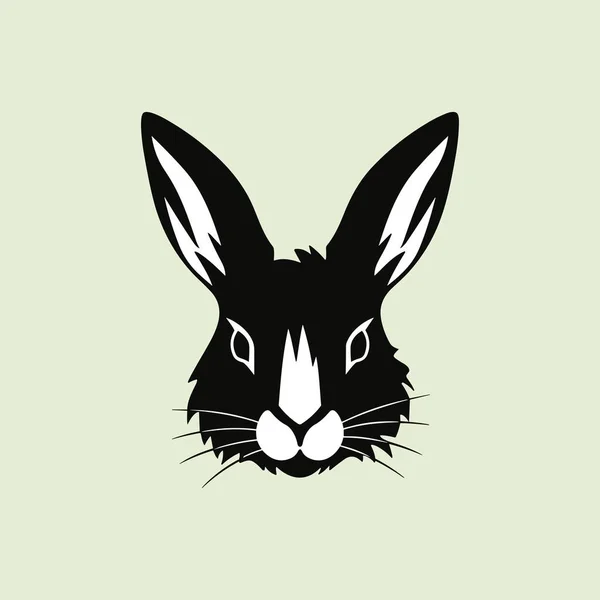 Serene Silhouette Rabbit Head — Stock Vector