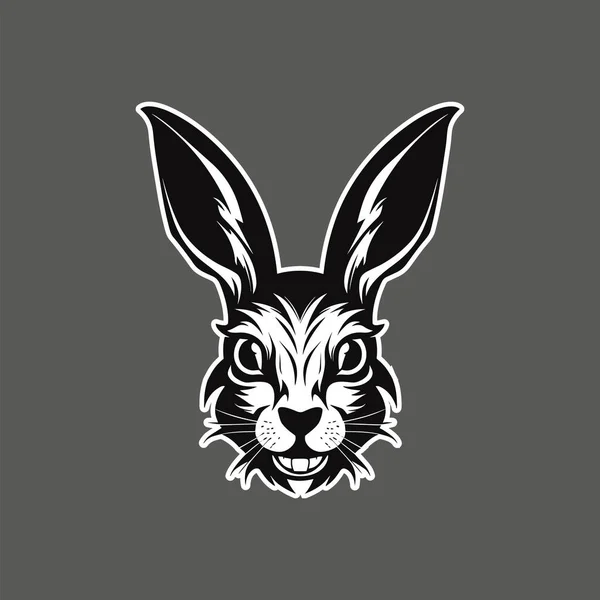 Charming Rabbit Head Captured Silhouette — Stock Vector