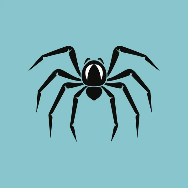 Koyu Örümcek Silueti Cadılar Bayramı Ruh Halini Belirliyor — Stok Vektör