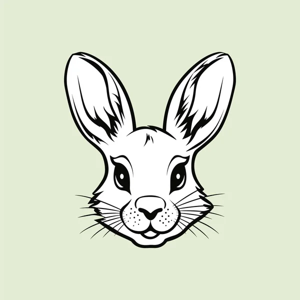 Silueta Elegante Que Representa Una Cabeza Conejo — Archivo Imágenes Vectoriales