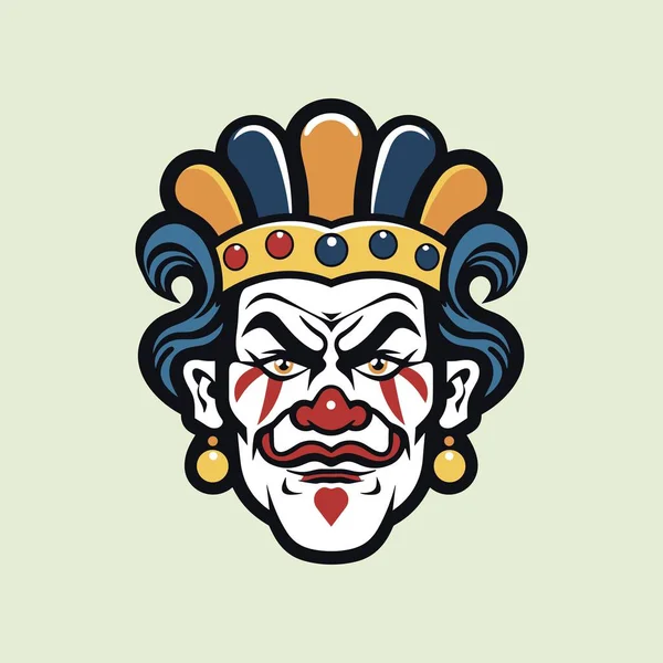Enchanting Mascot Clown Vibrant Vector Form — Stock Vector