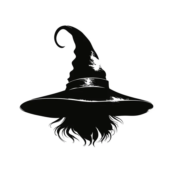 暗影轮廓中神秘的女巫头 — 图库矢量图片