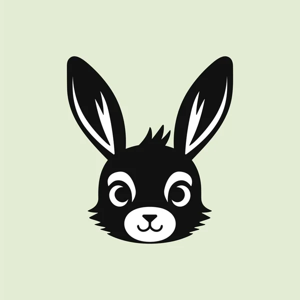 Silhouetted Profile Gentle Rabbit Head — Stock Vector