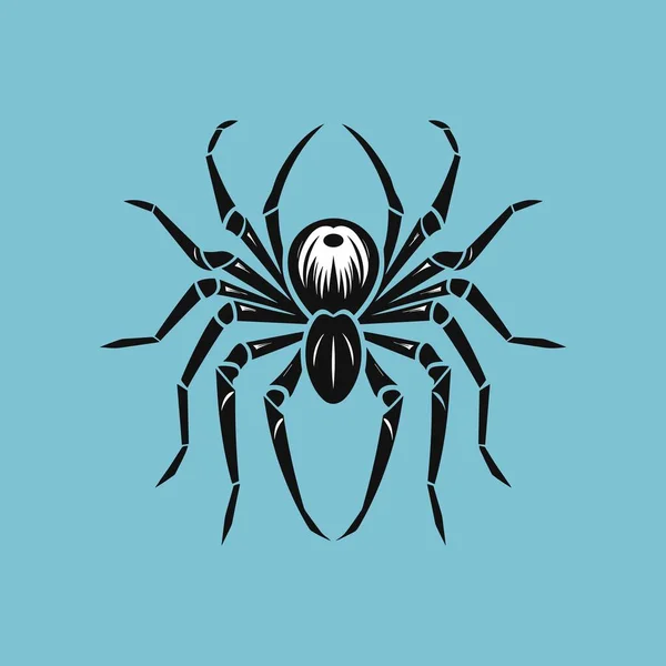 Spinnensilhouette Wirft Schatten Der Halloween Nacht — Stockvektor