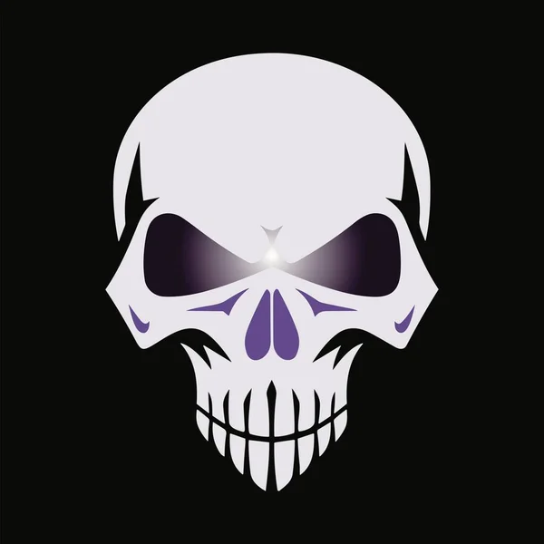 Purple Menace Skull Sinister Stare Vector Illustration — Stock Vector