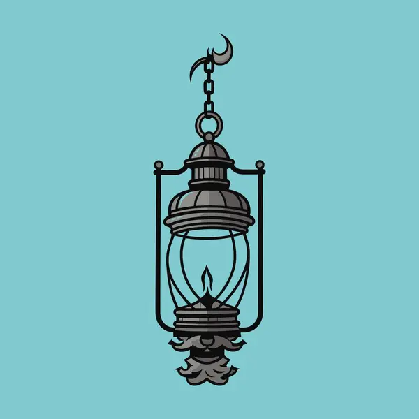 Lanterne Élégante Avec Tassel Flamme — Image vectorielle