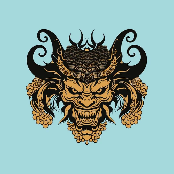 Иллюстрированный Логотип Демона Дьявола Векторном Дизайне — стоковый вектор