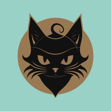 Açık Mavi Şapkalı Cadı Kara Kedi