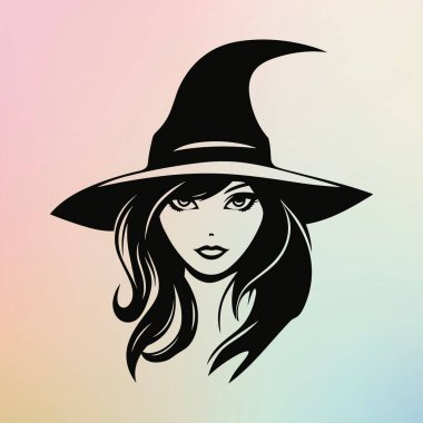 Pastel Arkaplanda Cadı Şapkası ve Saçı