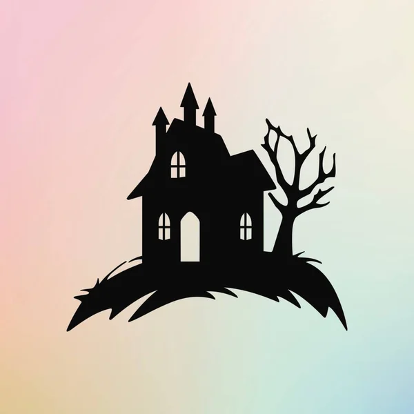 Haunted House Hill Dead Tree — Stock Vector