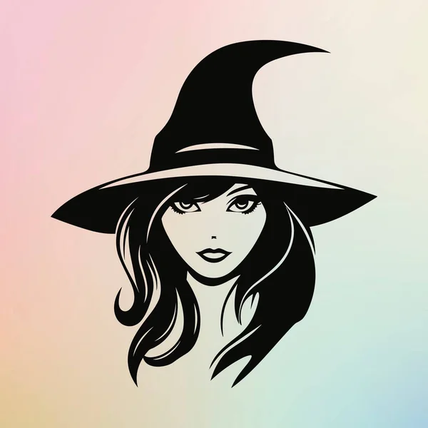 Witch Hat Hair Pastel Background — Stock Vector