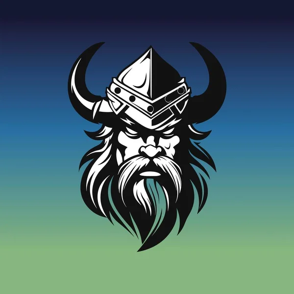 Логотип Viking Warrior Head Gradient Background — стоковый вектор