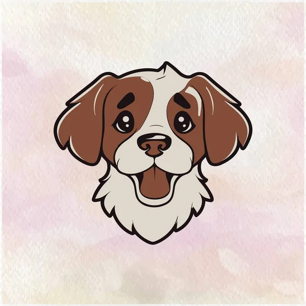 Fundo Rosa Com Cão Dos Desenhos Animados Sorridente — Vetor de Stock