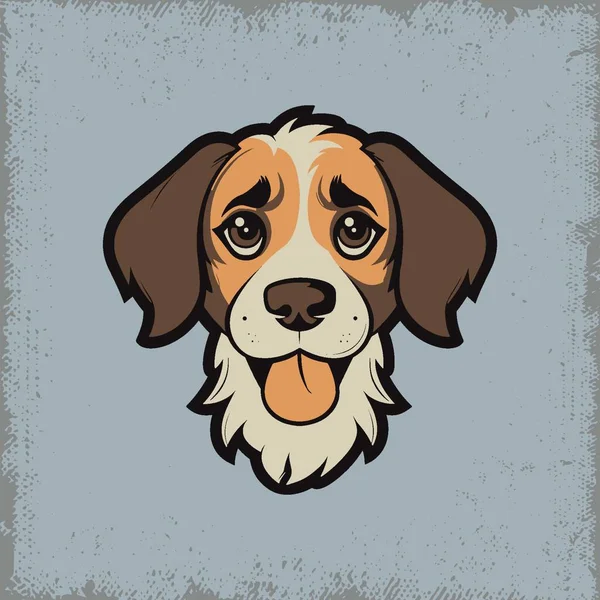 Filhote Cachorro Bonito Beagle Com Ilustração Tongue Out — Vetor de Stock