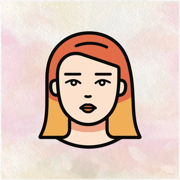 Illustration Eines Mädchens Mit Orangefarbenen Haaren Und Rosa Hintergrund — Stockvektor