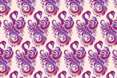 Beyaz Arkaplanda Karmaşık Tüylü Ayna Tavus Kalıbı