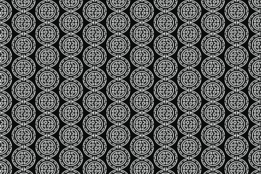 Tekrarlayan Çember ve Çizgilerle Siyah ve Beyaz Geometrik Desen