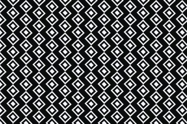 Kusursuz Siyah ve Beyaz Geometrik Elmas Desenli