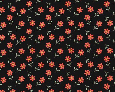 Siyah Arkaplanda Çarpıcı ve Canlı Bir Desen