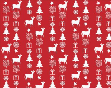 Noel Ağaçları ve Kızıl Kar Taneleri ile Eğlence Modeli