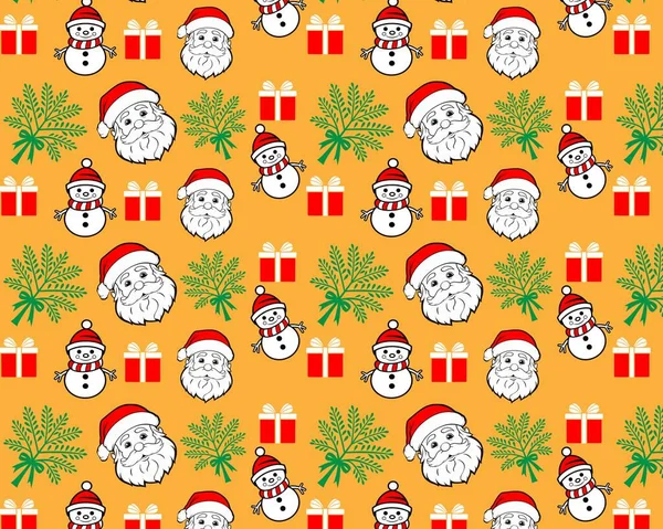 Estilo Dibujos Animados Navidad Papel Embalaje Temático Vector De Stock