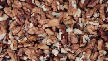 Macro Footage of tasty Walnut Kernels - Benefits of Walnut Kernels concept