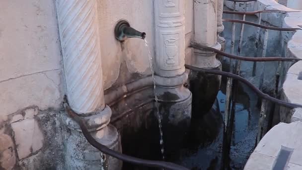 Flujos Agraciados Fuente Cámara Lenta Con Agua Potable Rimini — Vídeo de stock
