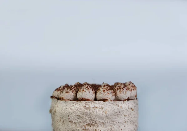 Bolo Tiramisu Porcionado Biscoito Coalhada Cremoso Arejado Doçura Sobremesa Sem — Fotografia de Stock