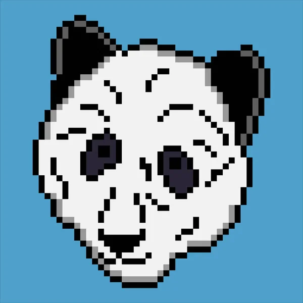 ピクセルアートのパンダの頭 ベクターイラスト — ストックベクタ