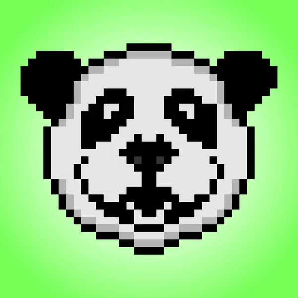 Panda Huvud Pixel Konst Vektorillustration — Stock vektor