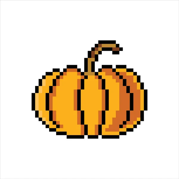 Pumpkin Pixel Art Vector Illustration Isolated White Background — Stock Vector