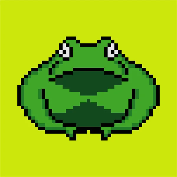 Frosch Mit Pixelkunst Vektorillustration — Stockvektor