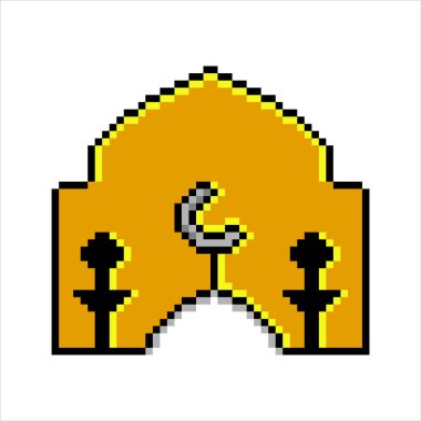 Pikselde Ramazan kareemi. Vektör çizimi. Kart, afiş ve poster için iyi..