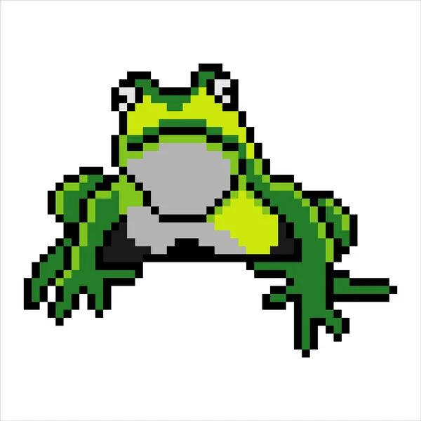 Βάτραχος Τέχνη Pixel Εικονογράφηση Διανύσματος — Διανυσματικό Αρχείο